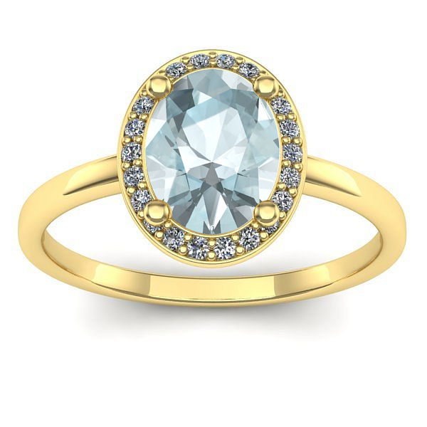 Inel logodna cu aquamarin oval