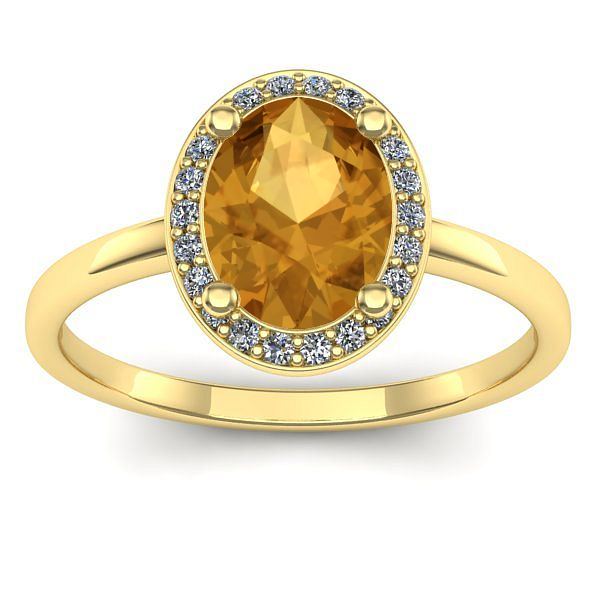 Inel de logodna cu citrin oval