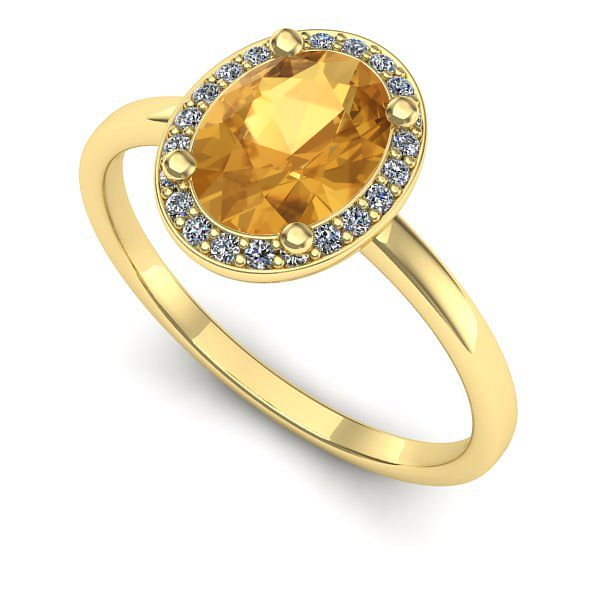 Inel de logodna din aur galben cu citrin