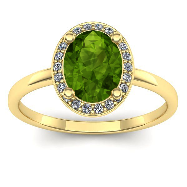Inel cu peridot oval