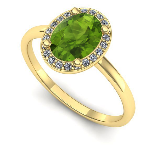 Inel din aur galben cu peridot