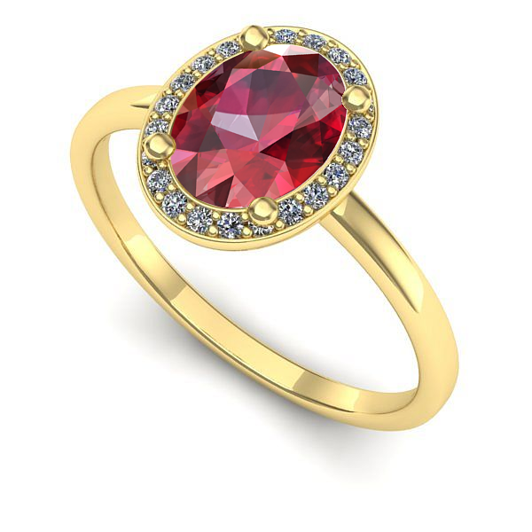 Inel din aur galben cu rubin