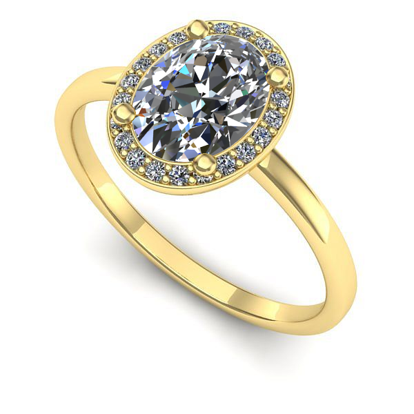 Inel de logodna din aur galben cu diamant de laborator