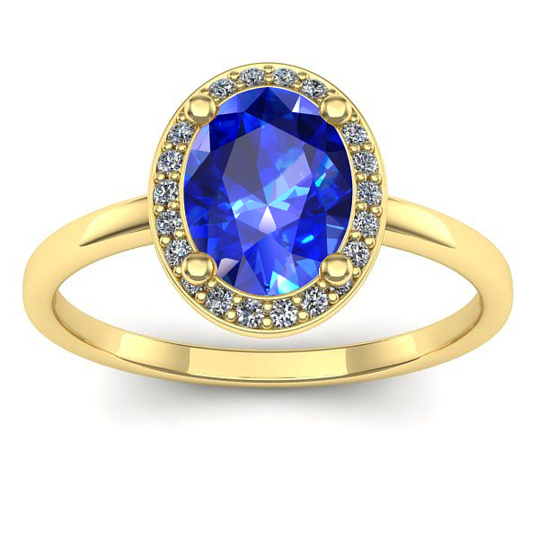 Inel de logodna cu safir oval