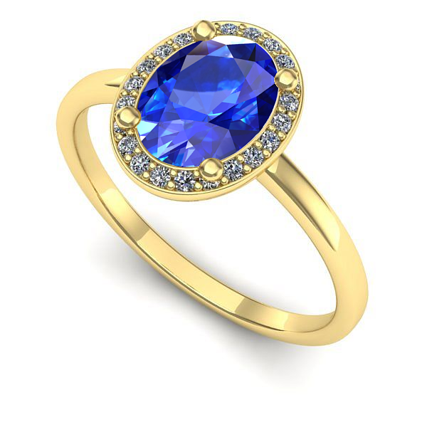 Inel din aur galben cu safir