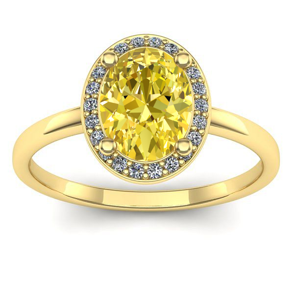 Inel de logodna cu safir galben oval