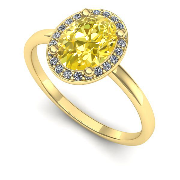 Inel din aur galben cu safir galben