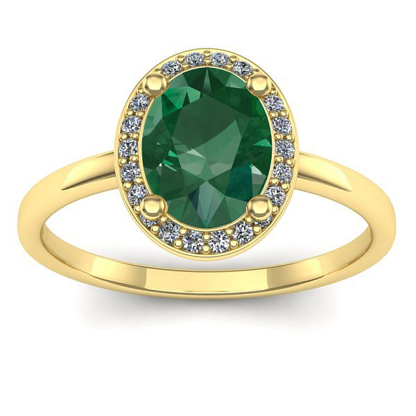 Inel de logodna cu smarald oval