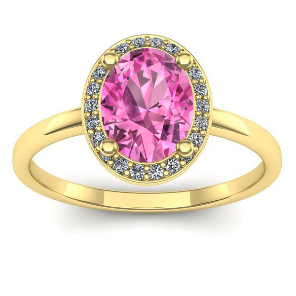 Inel logodna cu safir roz oval