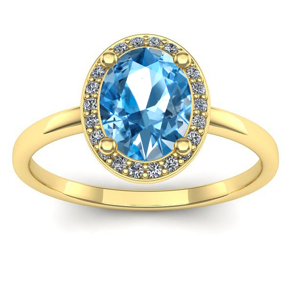 Inel logodna cu topaz blue oval