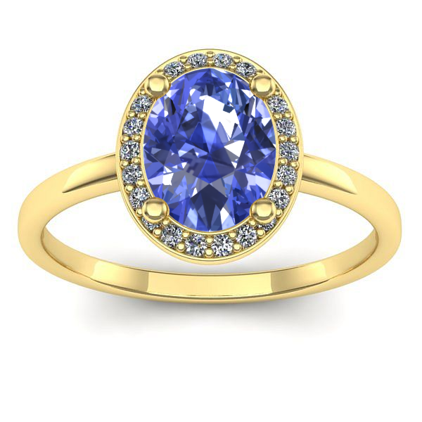 Inel de logodna cu tanzanit oval