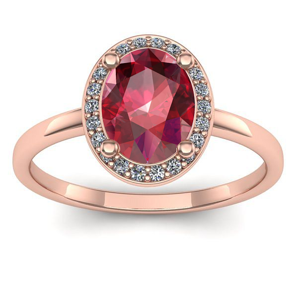 Inel cu rubin oval