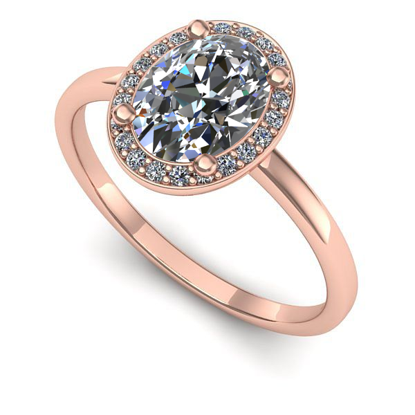 Inel din aur roz cu safir alb