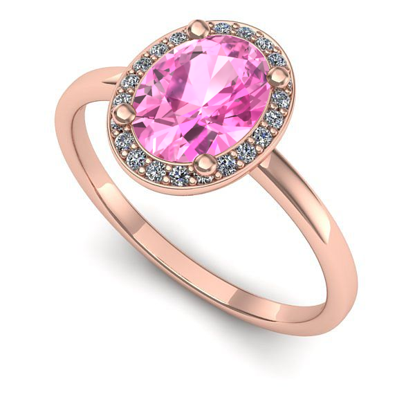 Inel din aur roz cu safir roz