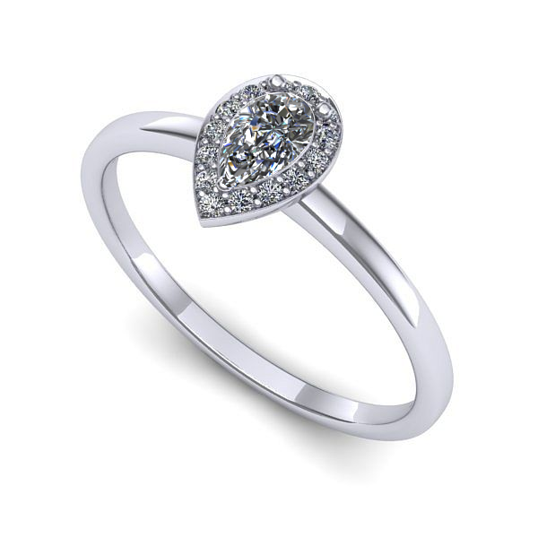 Inel din aur alb cu safir alb