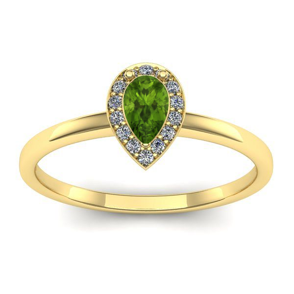 Inel de logodna cu peridot lacrima