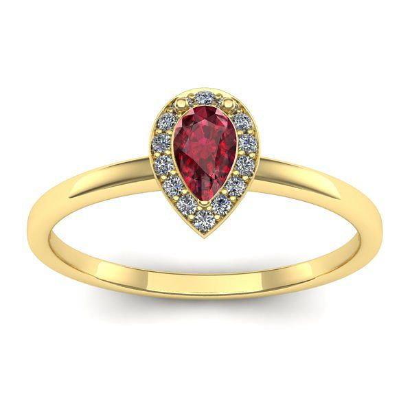 Inel de logodna cu rubin lacrima