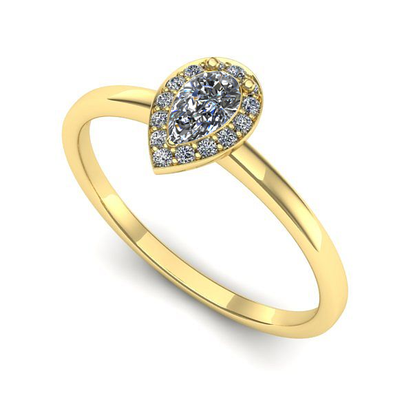 Inel din aur galben cu safir alb