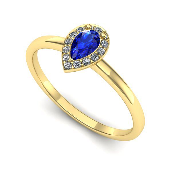 Inel din aur galben cu safir