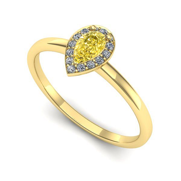 Inel din aur galben cu safir galben