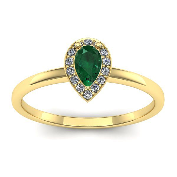 Inel de logodna cu smarald lacrima