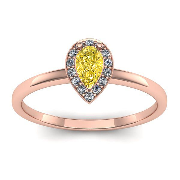 Inel cu safir galben lacrima