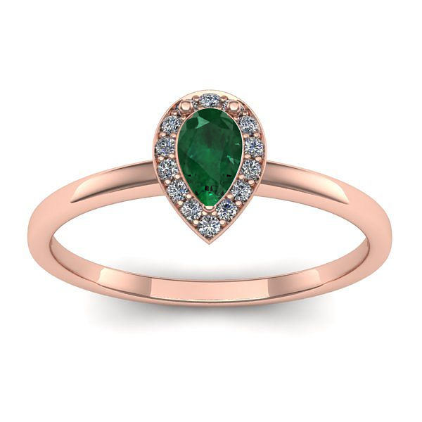 Inel de logodna cu smarald lacrima