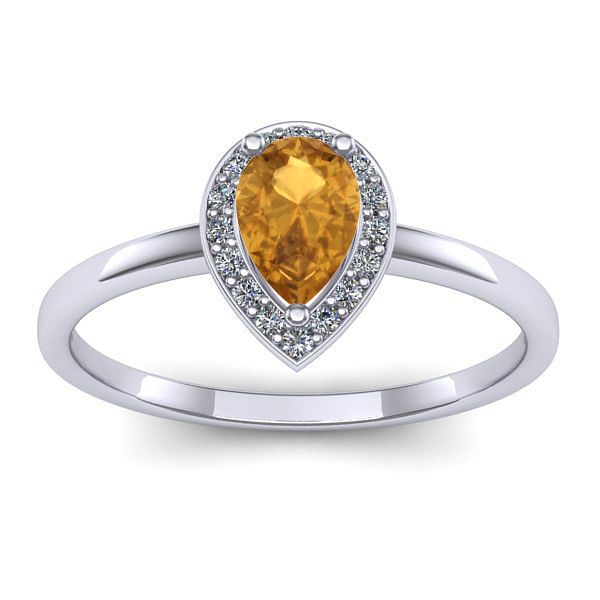Inel de logodna cu citrin lacrima