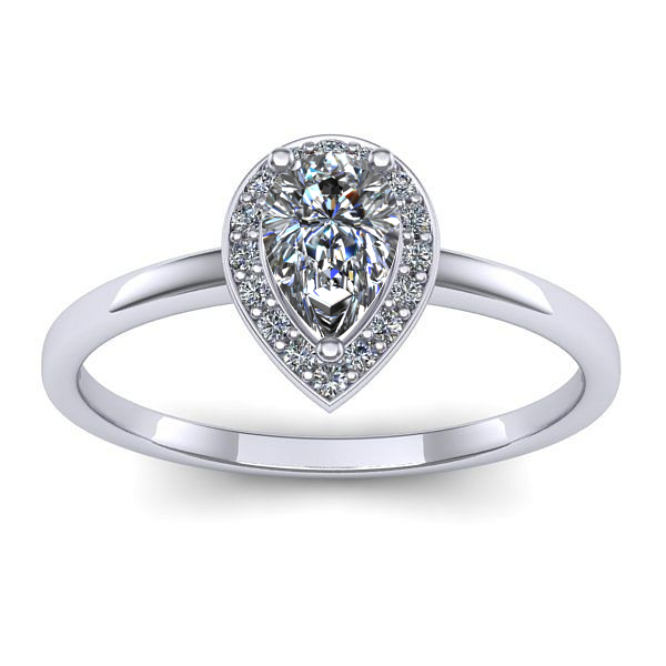 Inel cu safir alb lacrima