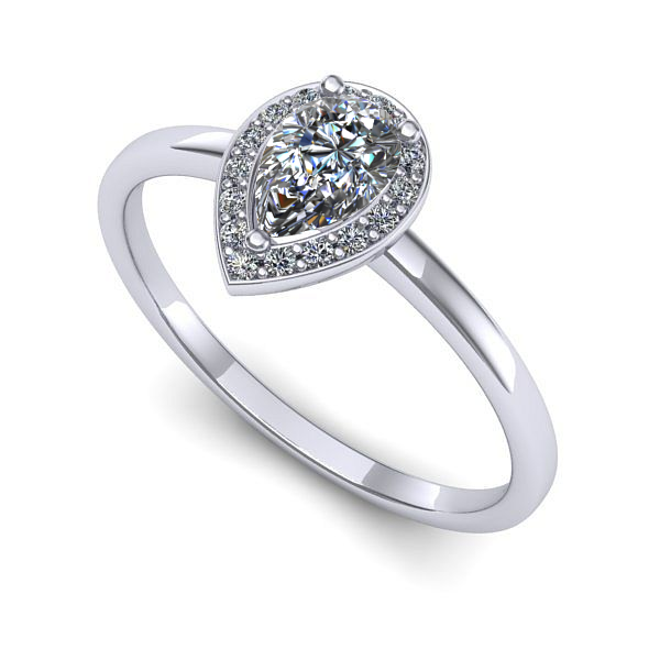 Inel din aur alb cu safir alb