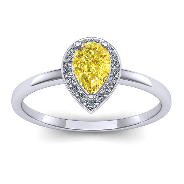 Inel cu safir galben lacrima