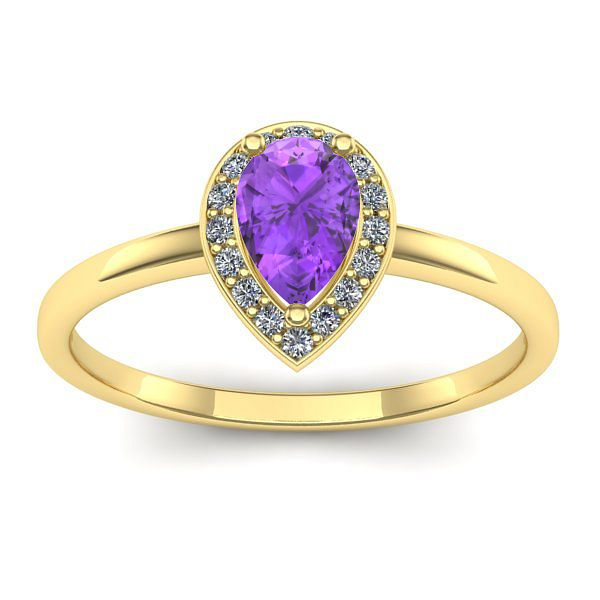 Inel logodna cu ametist lacrima