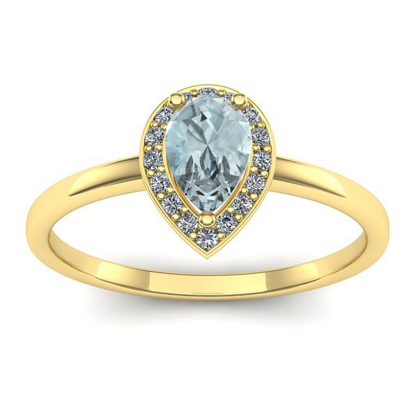 Inel cu aquamarin lacrima