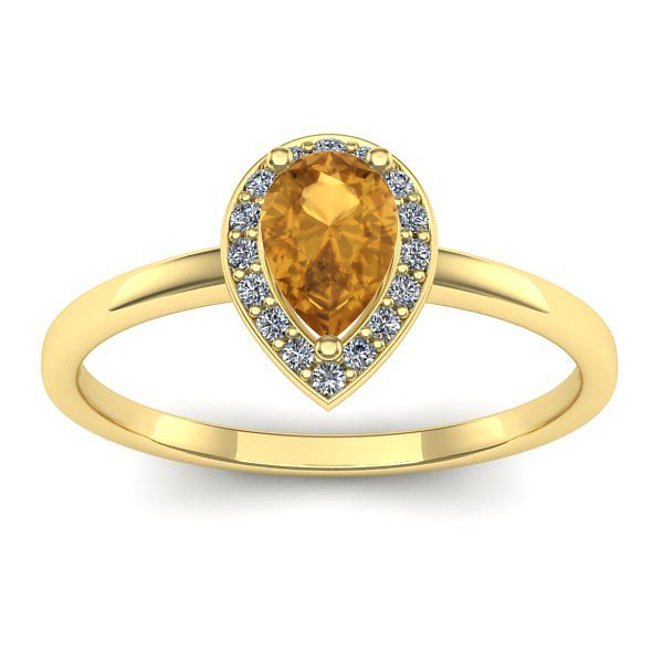 Inel cu citrin lacrima