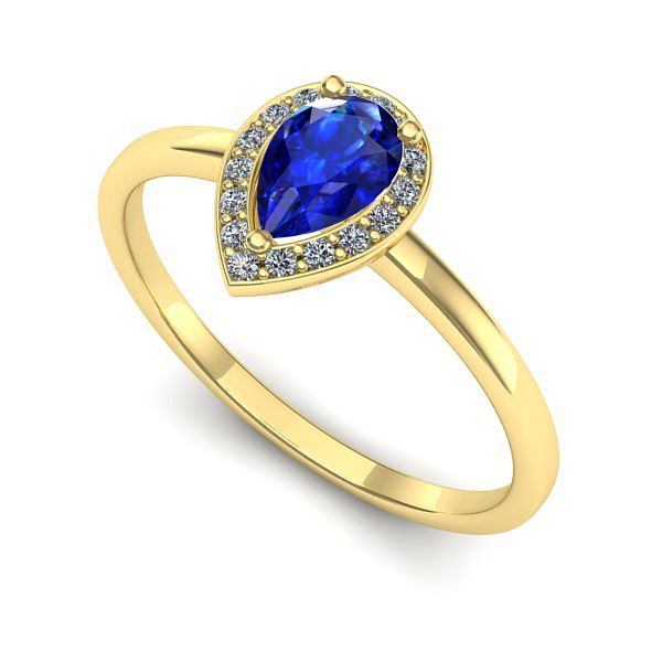 Inel din aur galben cu safir