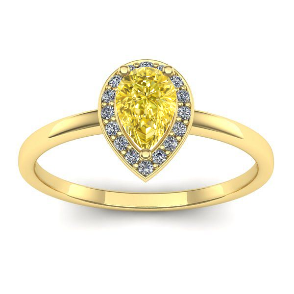 Inel de logodna cu safir galben lacrima