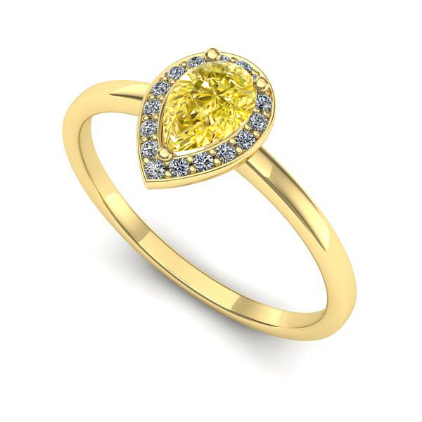 Inel de logodna din aur galben cu safir galben