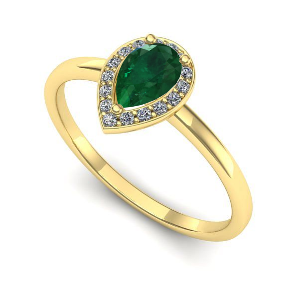 Inel din aur galben cu smarald
