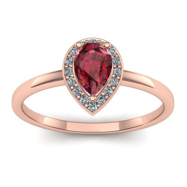 Inel de logodna cu rubin lacrima