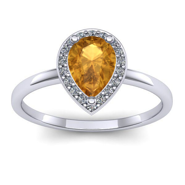 Inel de logodna cu citrin lacrima