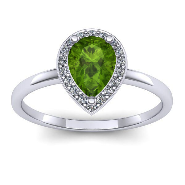 Inel cu peridot lacrima