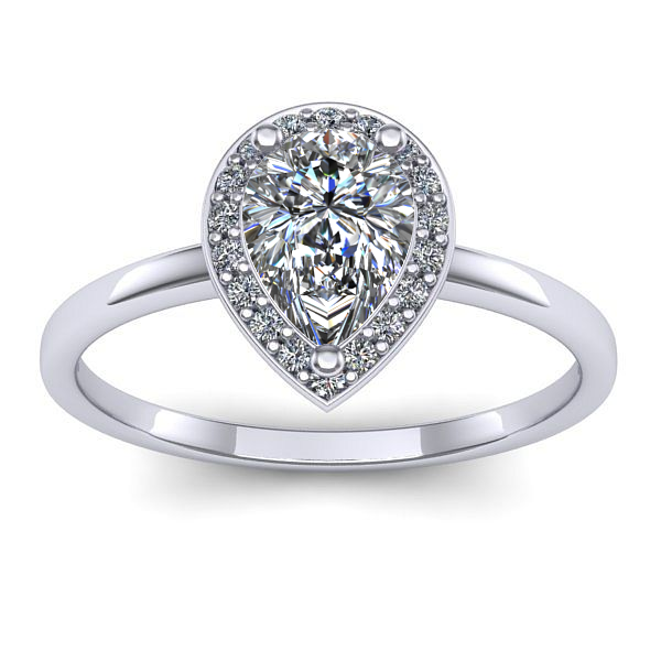 Inel logodna cu diamant de laborator lacrima