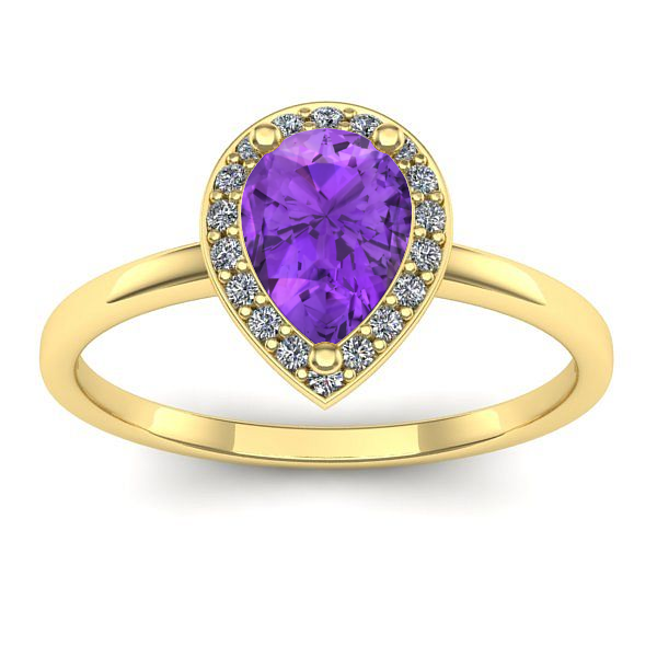 Inel de logodna cu ametist lacrima