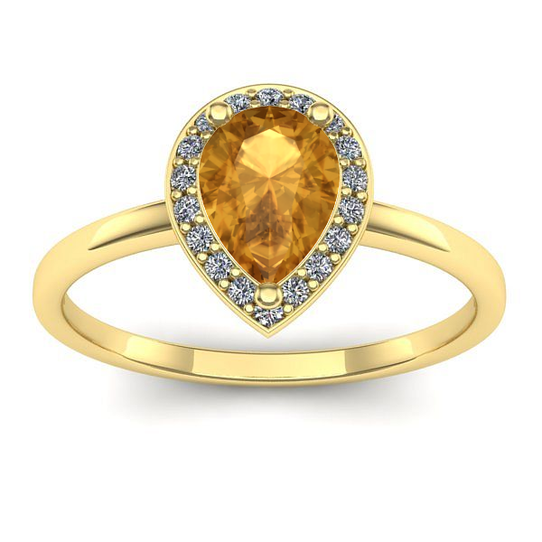 Inel cu citrin lacrima