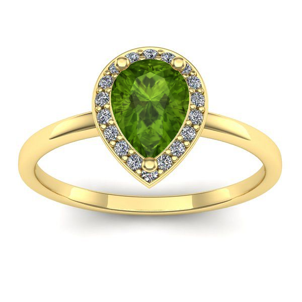 Inel cu peridot lacrima