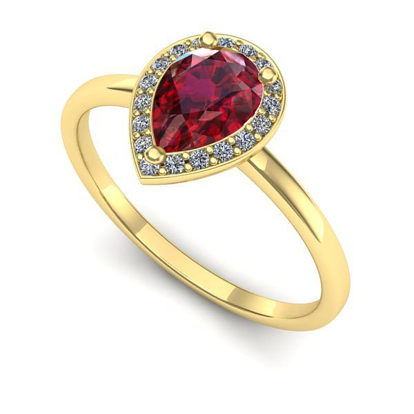 Inel de logodna din aur galben cu rubin