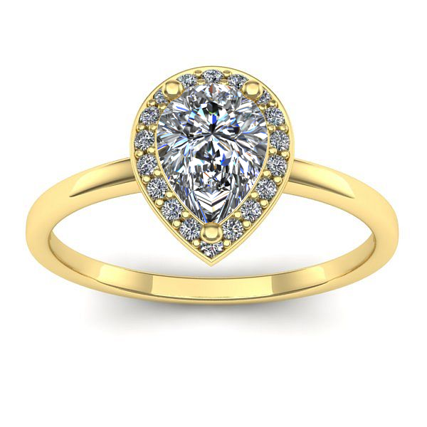 Inel logodna cu safir alb lacrima