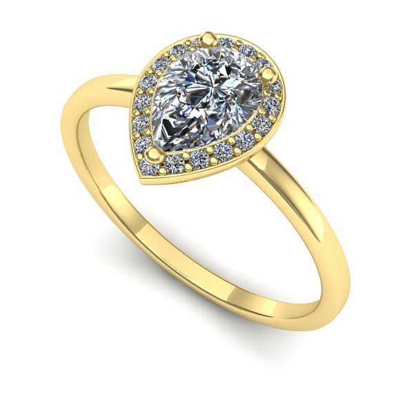 Inel logodna din aur galben cu safir alb