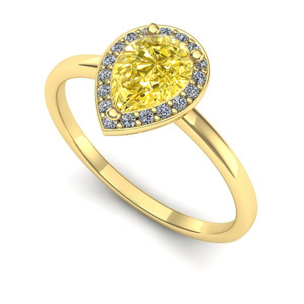 Inel logodna din aur galben cu safir galben