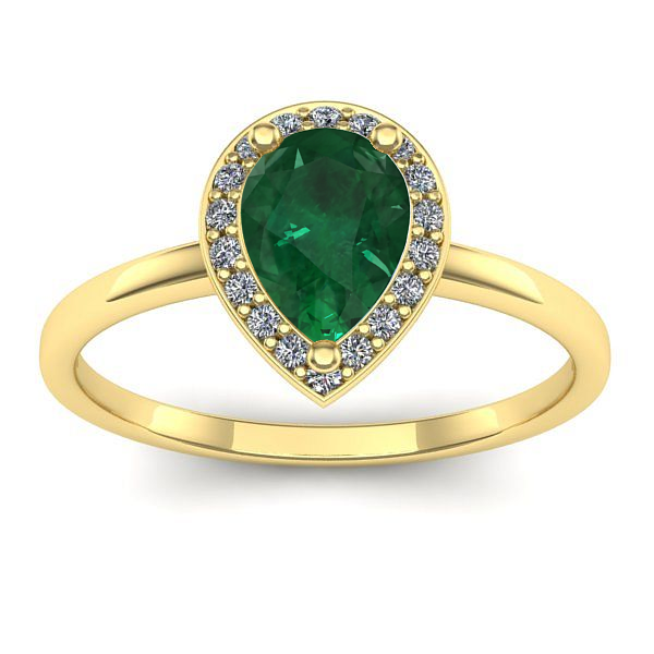 Inel de logodna cu smarald lacrima